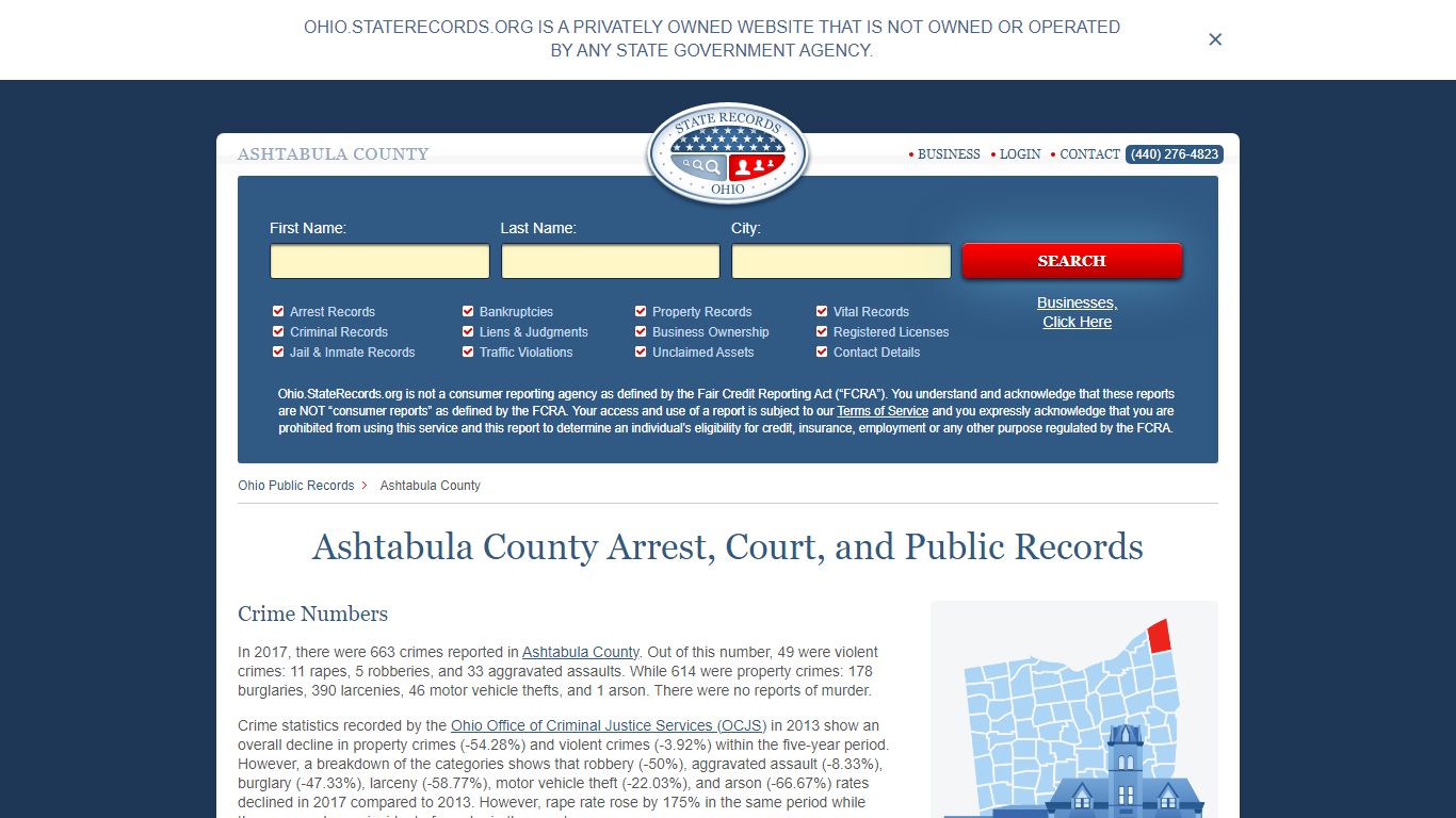 Ashtabula County Arrest, Court, and Public Records